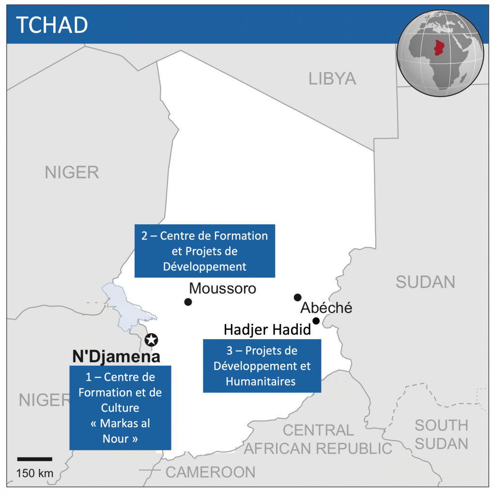 Map showing the primary locations of the year-end report